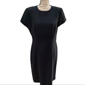 Talbots Black Short Sleeve Crepe Dress size 12
